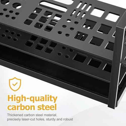56 Holes Screwdriver Organizer Holder, Metal Screw-Driver Storage Rack Wall Mount for Hex Cross RC Kit, Hand Tool stand for Workshop,Workbench