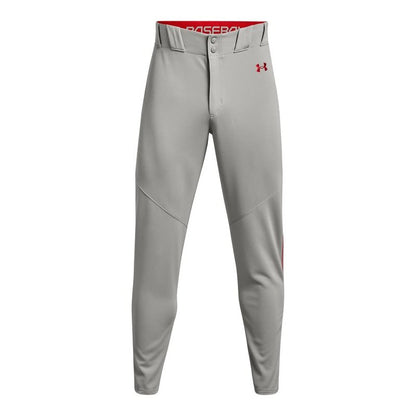 Under Armour Men's Utility Baseball Straight Leg Pant Pipe 22, (083) Baseball Gray/Red/Red, Medium