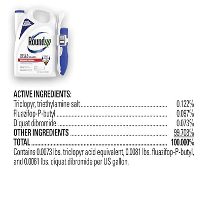 Roundup Weed & Grass Killer₄ with Comfort Wand, Use in and Around Flower Beds, Trees, and Driveways, 1 gal.