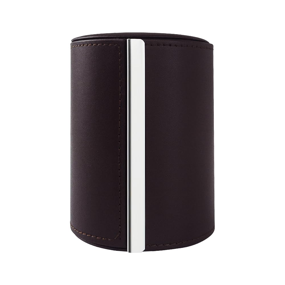 Tie Box Travel Case Men's Necktie Gift Box Cylinder Shape Anti-Wrinkle Storage Business Gift Bow Tie Packaging (3.1"x4.3", Coffee)