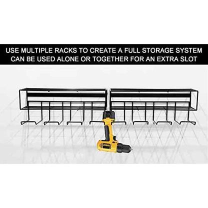 2 Pack Heavy Duty Wall Mounted Power Tool Organizer Floating Tool Shelf Storage Rack and Power Tool Holder