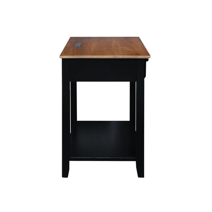 Casual Home Owl Night Stand with USB Port Charging Station and Drawer, 17.5" W x 14.25" D x 24.5" H, Natural Gray