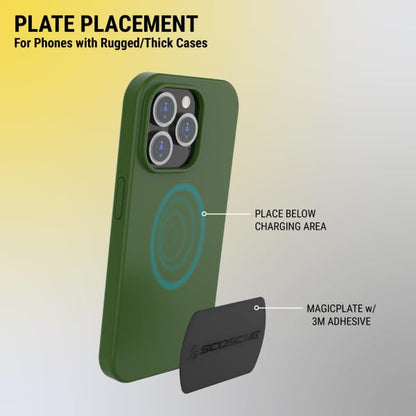 Scosche MAGRKI MagicMount Replacement Metal Plate Kit for Phone, Metal Plates for Magnetic Mount Cell Phone Holder for Car, Universal with All Devices and Phone Case, Black