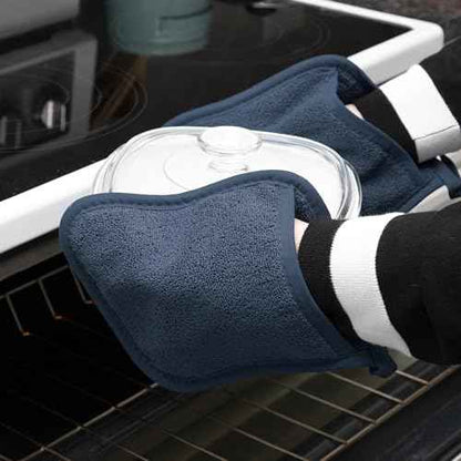 RITZ Terry Pocket Mitt & Hot Pad: Unparalleled Heat Resistant, Durable 100% Cotton ? Ergonomically Designed for Optimal Grip ? Easy-Care Machine Washable ? 4-Pack, Midnight
