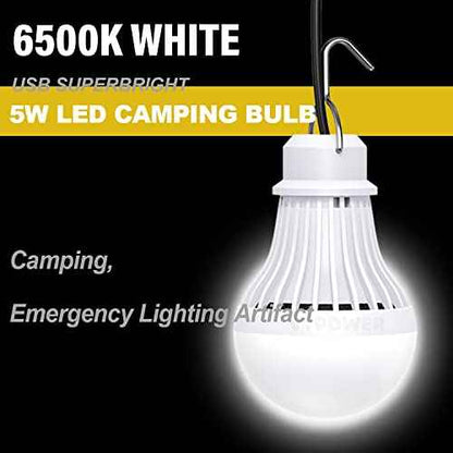 4 Pack Portable LED Bulb, 5W USB LED Camping Light for Garage Warehouse Car Truck Fishing Boat Outdoor Emergency Light Children Bed Room, 2.5m/8.2ft Extension Cord¡¦