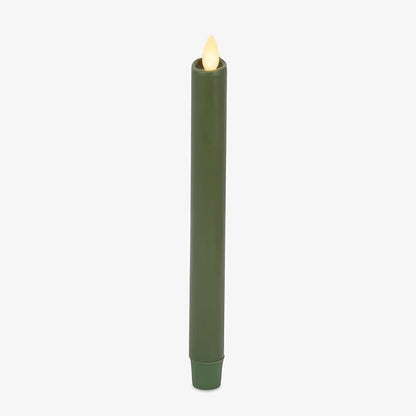 Luminara - Flameless Battery Operated Taper Candle - Loden Green - Pack of 1-1x9.5 - LED Flickering Flame - Realistic Safe for Home Kids and Pets
