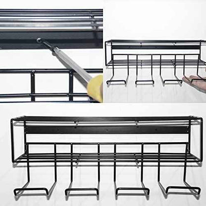 2 Pack Heavy Duty Wall Mounted Power Tool Organizer Floating Tool Shelf Storage Rack and Power Tool Holder