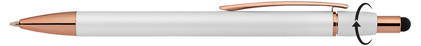 ExpressDesigns Fidget Pen for Adults - 2 Pack Stress Relief Pens with Gift Box - ADHD Anxiety - Metal with Rubber Grip - Focus for Office, Work (White-White)