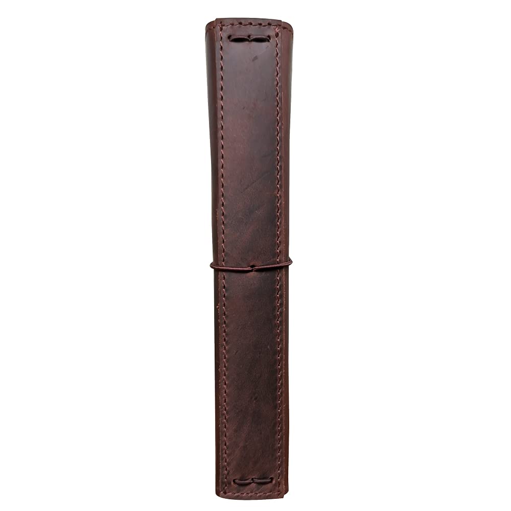 newestor Travelers Notebook Cover with Inner Pockets, Card Slots and Pen Holder, A5 Size, Dark Brown