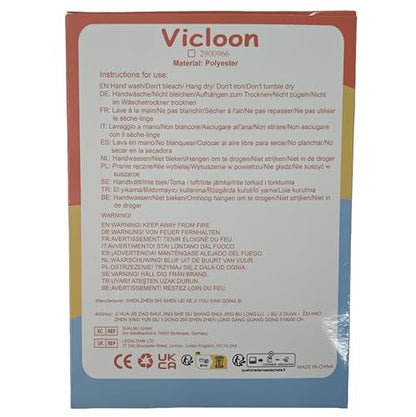 Vicloon Soft Cloth Books 0-6 Months, High Contrast Sensory Baby Toys - Tummy Time, Bath, Crinkle, Squeaky, Washable, Chewable, Non-Toxic, Early Educational
