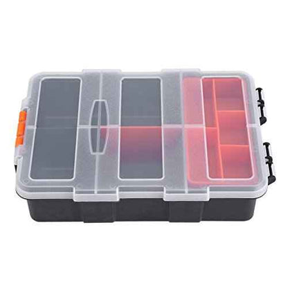 Plastic Heavy-Duty Tool Storage Box Two-Layer Components Storage Case Organizer Small Parts Tool Box
