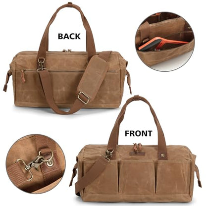Heavy Duty 18-Inch Tool Bag with 12 Pockets, Large Zippered Tool Organizer, Portable Empty Toolbox for Mechanics, Electricians, DIY ? Durable Soft Handle, Ideal Father¡¯s Day or Birthday Gift