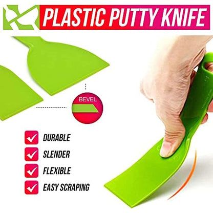 5Pcs Putty Scraper 4" Plastic Flexible Putty Knives,Disposable Spreader Flexible Plastic Paint Scraper Tool for Spackling, Taping Drywall Wall Painting (4")