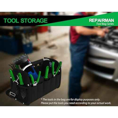 16 Inch Tool Bag, Open Top Tool Tote with Strap,Waterproof Tools Bag for Electrician, Garden, Maintenance Tools