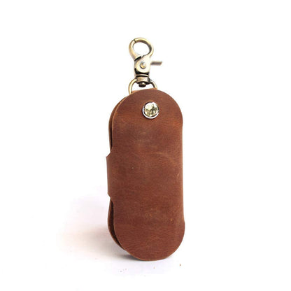 Upgraded Version of Simple Multifunctional Leather Key Organizer Door Key Car Key Case Handcrafted Key Holder with Keyring