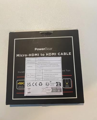 PowerBear 4K HDMI Cable 10 ft | High Speed Hdmi Cables, Braided Nylon & Gold Connectors, 4K @ 60Hz, Ultra HD, 2K, 1080P, ARC & CL3 Rated | for Laptop, Monitor, PS5, PS4, Xbox One, Fire TV, & More