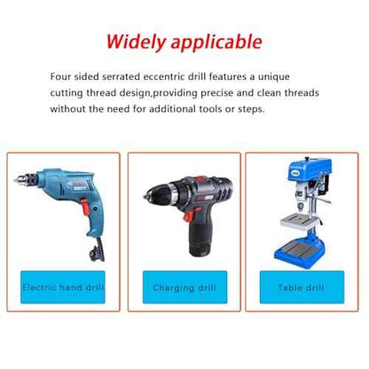 Four Bladed Serrated Eccentric Drill Bit (4/5/6/8/10/12mm) for Stone, Glass, Concrete, Wood, Brick, Metal,Multi Functional Super Hard Bevel Head Eccentric Drill bit