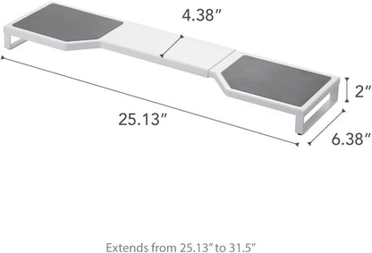 Yamazaki Home Expandable Stovetop Rack, 31.5 in L x 22 lb Capacity, Steel and Silicone
