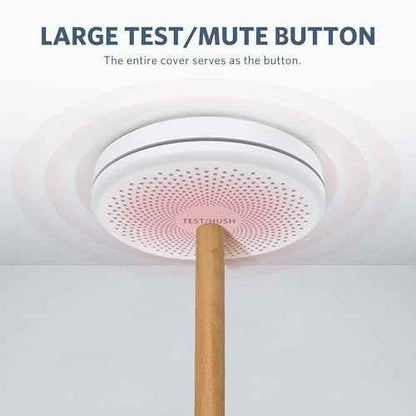 Smoke Detector Carbon Monoxide Detector Combo, 10-Year Battery Ultra-Thin Smoke & CO Alarm with Large Test/Silence Button, Adhesive & Screws Included