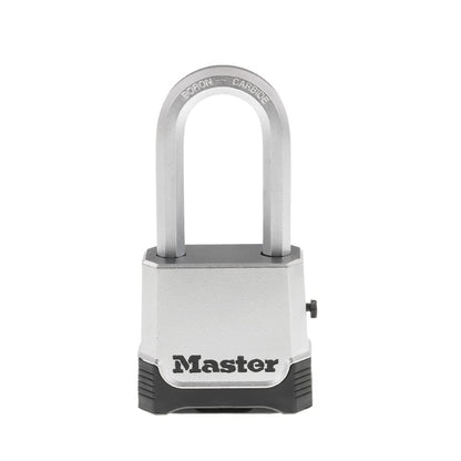 Master Lock Silver Outdoor Combination Lock, Heavy Duty Weather Resistant Padlock with Resettable Code and Cut Resistant Boron Carbide Shackle for Outdoor Use, M176XDLH