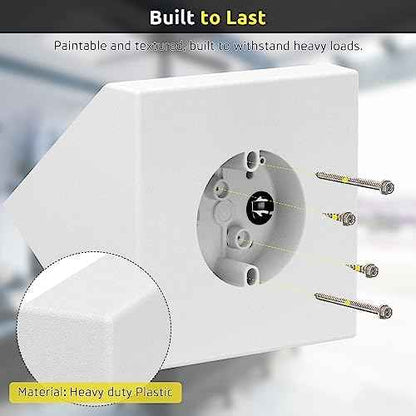 Fan Mounting Box, Ceiling Fan Mounting Bracket, Ceiling Fan Mounting Box, Ceiling Fan Mounting Kit, Fan Mounting Bracket, Fits Cathedral Ceiling Angles of 80¡Æ or Up, White, 2-Pack