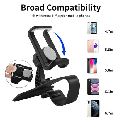 Universal Car Phone Holder Mount,360°Rotation Dashboard Phone Holder for Your Car Accessories,car Phone Mount with 4 to 7" Smartphones