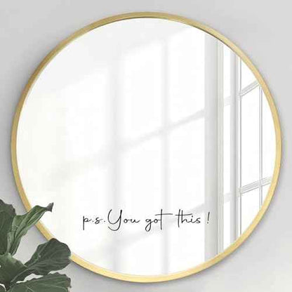 You Got This, Mirror Decal Vinyl Decal, Bedroom Wall Decals, Mirror Sticker for Girls, Positive Affirmation Sticker for Girls Room, Bathroom Shower Door Decals, 11x1.8 inch (Without Mirror)