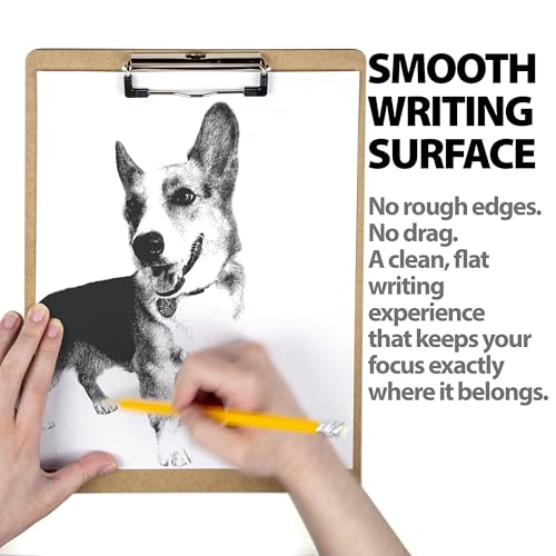 Officemate Recycled Wood Clipboards, Low Profile Clip, 6 Pack Clipboards, Letter Size (9 x 12.5 Inches), Brown (83806)