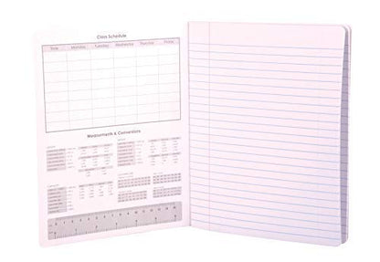 Mintra Office Composition Books - Sturdy Flexible Cover (4 Pack, Assorted Marble Comp - Wide Ruled)