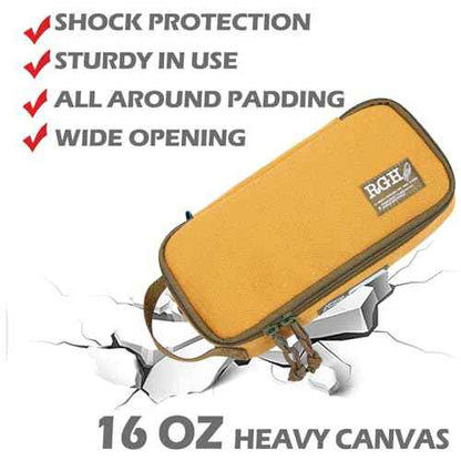 Rough Enough Small Tool Bag Pouch Canvas Portable Tool Box Organizer Case with Zipper Handle for Motorcycle Road Bike Electricians