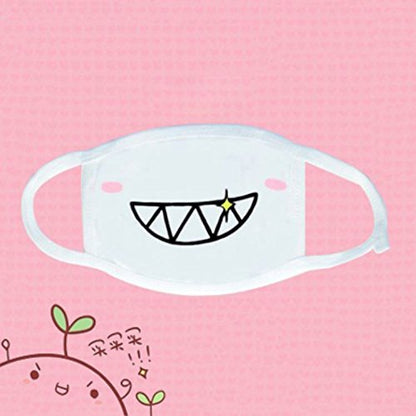 6 Pack Mouth Mask, Unisex Cotton Super Cute Fashion Face Mask Anti-Dust White for Boys and Girls
