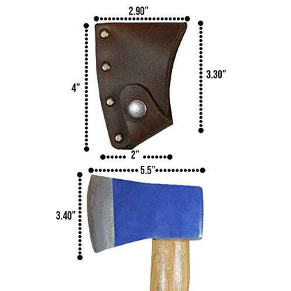 Hide & Drink, Hatchet Blade Cover, Protective Axe Head Sheath, Lumberjack Accessory, Camping and Outdoor Essentials, Full Grain Leather, Handmade