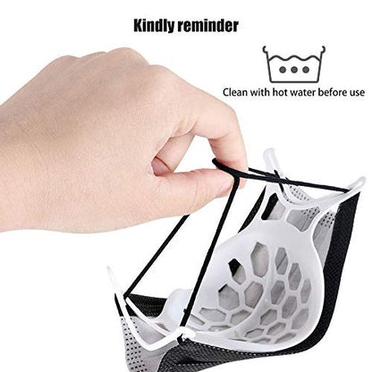 3D Face Mask Bracket,Silicone Inner Support Frame,Keep Fabric off Mouth,Create More Breathing Space,Lipstick and Makeup Protection Stand,Stay Cooler/Comfortable/Soft/Flexible/Washable/Reusable(4pcs)