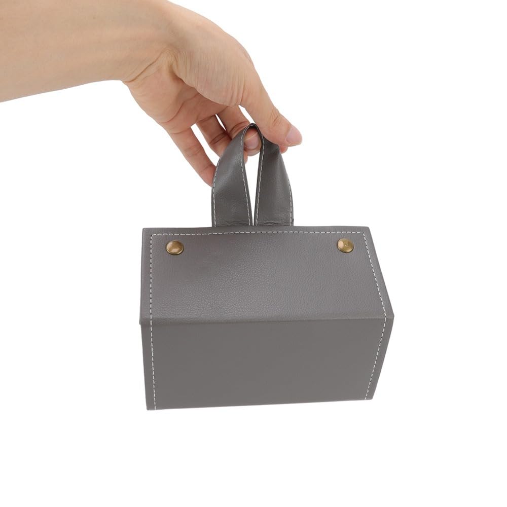 MOPFOL Sunglasses Organizer Case 8 Slots PU Leather Foldable Hanging Design Travel Eyewear Holder with Multiple Compartments for Glasses Storage(Grey)