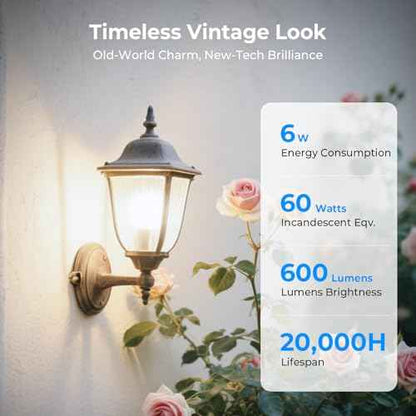 Dimmable LED Edison Bulbs, 4000K Daylight White, 6W Equivalent to 60 watt E26 LED Bulb, ST58 Vintage Light Bulbs, 600LM, 90+ CRI, E26 Base, Clear Glass, 18 Pack