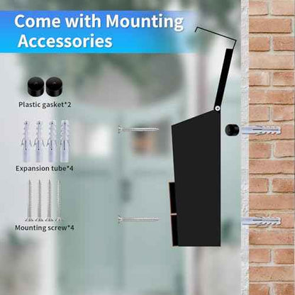 Wall-Mount Mailbox, Walnut Wood Panel, Rust Resistant Large Capacity House Mailbox, Morden Drop Mailboxes for Outside, Metal Post Box (No Keys Locking)