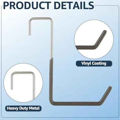 16 Pack Rafter Hanger Hook Heavy Duty Vinyl Coated Large S Hooks for Hanging Ladder Bike Hanger, Garage Storage Organizer (Grey)