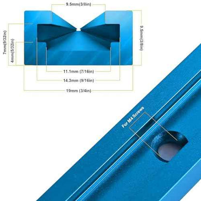2pcs T-Track for Woodworking 48" Blue Double-Cut Pre-Drilled, 48 inch Universal Aluminum T Tracks Blue