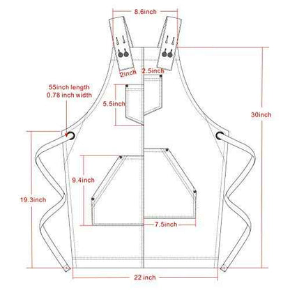 Jeanerlor - Denim Apron for Women With Pockets Cross-Back Straps & Adjustable S to L (Denim Blue)