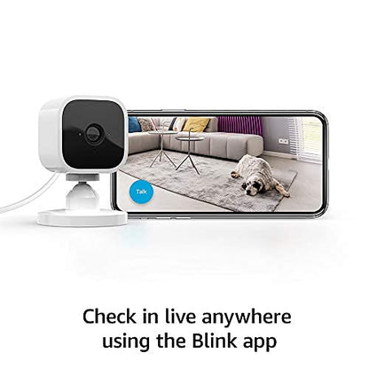 Blink Mini - Compact indoor plug-in smart security camera, 1080p HD video, night vision, motion detection, two-way audio, easy set up, Works with Alexa – 2 cameras (Black)