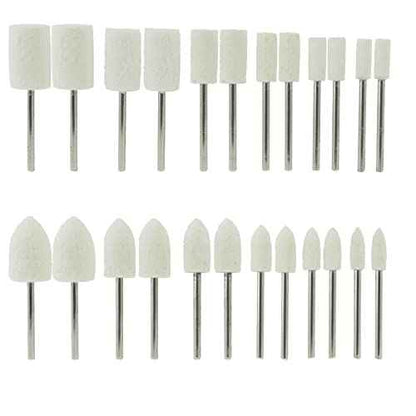 Luo ke 24 Pcs Wool Felt Polishing Bits - 3/32'' Shank Wool Felt Buffing Polishing Kits for Rotary Tools Includes Dremel