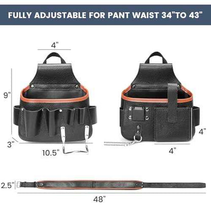 Tool Belt, Heavy Duty Tool Belts for Men,Large Bag Opening for Easy Access,Detachable & Adjustable Tool Pouch Bag for Electrician,Carpenter,Construction,Utility Belt.