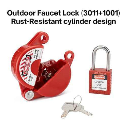 Gate Valve Lockout with Safety Padlocks, 3 Set, Outdoor Water Hose Faucet Lock for 1 to 2-1/2 in Dia Valve Handles,Water Spigot Lock Outside, for Outdoor Garden Use