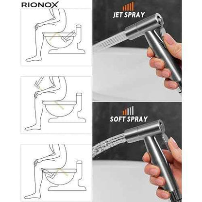 RV Handheld Bidet Sprayer Kit - Trailer, Motorhome, RV Bidet Sprayer, Adjustable Water Pressure Jet for Toilet, Easy Installation, Quality Internals, Leakproof Design, Quality Stainless Steel