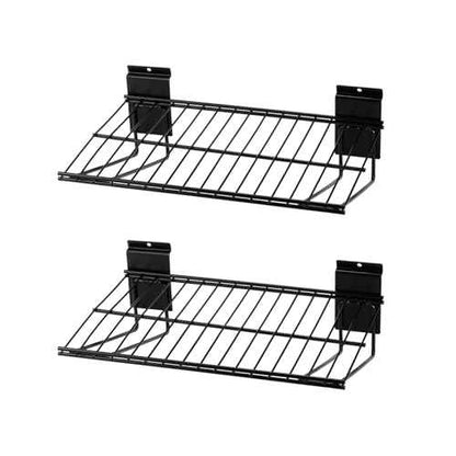 Slatwall Shelves, Slatwall Accessories, Slat Wall Wire Shelf, Heavy Duty Garage Storage Slatwall Shelf(16-Inch Width,2 Pack)