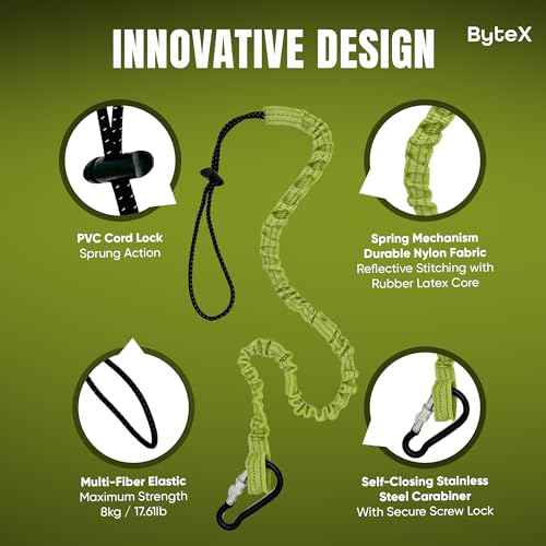ByteX 15 Pack Tool Lanyard with Single Metal Buckle and Adjustable Loop End, Standard Length, Maximum Weight Limit 8KG 17.6lb