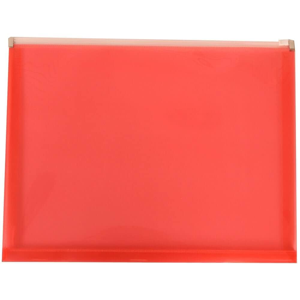 JAM PAPER Plastic Envelopes with Zip Closure - Letter Booklet - 9 3/4 x 13 - Assorted Colors - 6/Pack