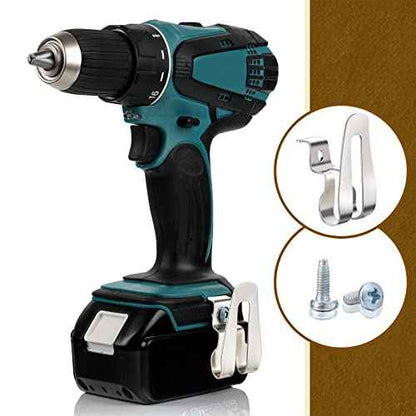 Replacement Belt Clip Hooks Stainless Steel Driver Belt Clip Drill Hook Tool with Screws Power Tool Parts(8 Pieces)