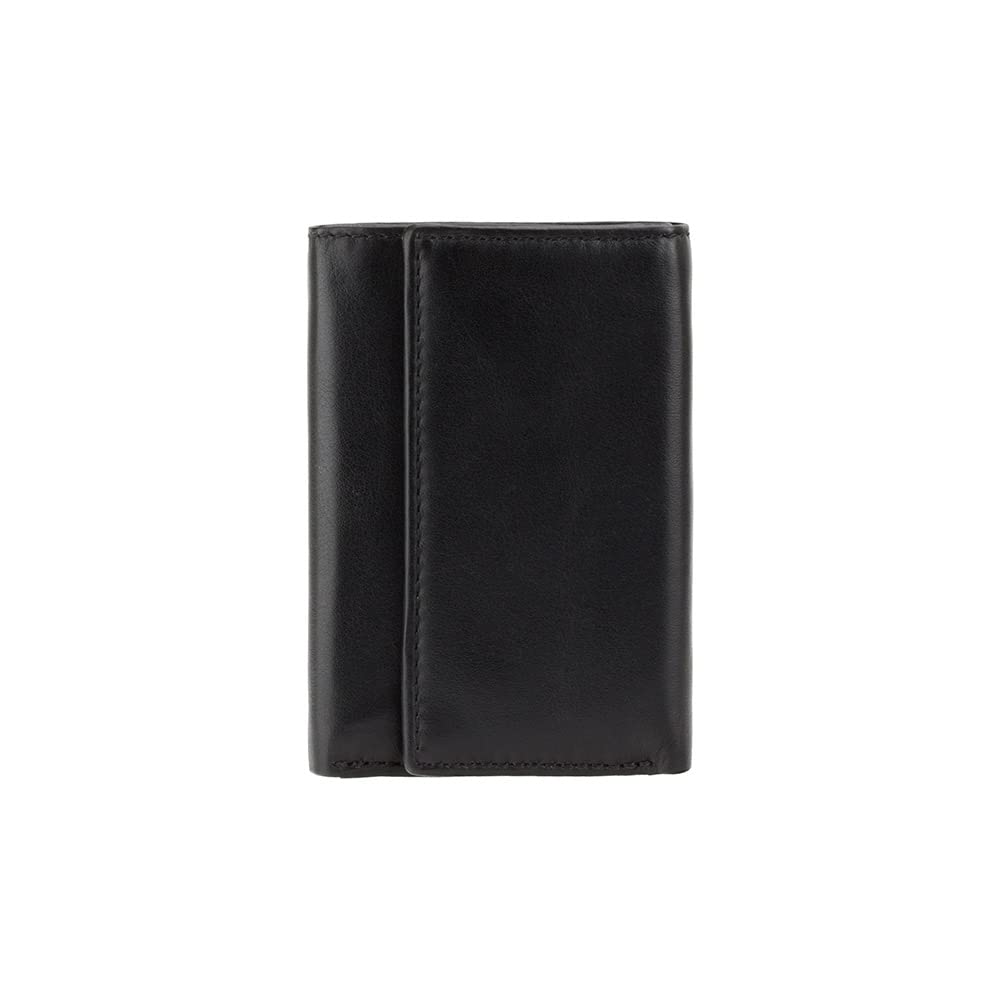 Visconti 1178 Genuine Leather Mens Slim Key Case Wallet/Key Chain Wallet/Key Holder Wallet (Black)
