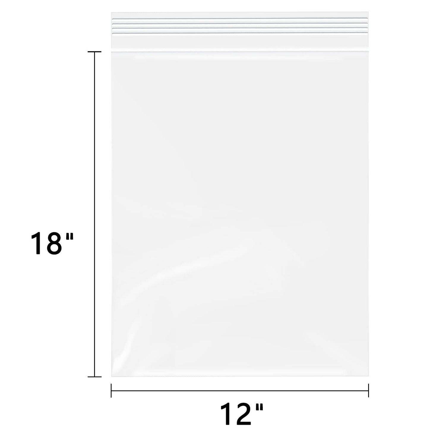 WEPOLY - 12" x 18"(100 Count) Large Zip Plastic Poly Bags - 2 Mil Clear Reclosable Zipper Bags for Prints, Photos, Documents, Clothing, T-Shirt, Storage